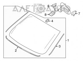 Interior mirror Ford Edge 15-18 black with auto-dimming
