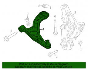 Lower control arm, front left, Ford Mustang Mach-E 21-25