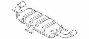 Muffler rear part with barrels Mazda CX-5 14-16 AWD 2.5