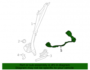 Jaguar F-Pace X761 17-23 Black Passenger Seat Belt Latch with Wire and Sensor