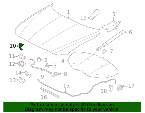 Bonnet lock hook left Jaguar F-Pace X761 17-
