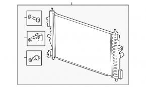 Radiator cooling water Chevrolet Cruze 16-