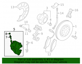 Front right caliper assembly for VW CC 08-17
