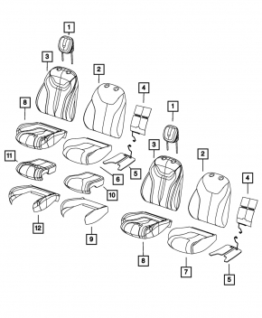 Front right headrest for a 1993 Dodge Dart, black cloth