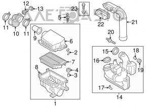 Upper air filter housing cover Hyundai Elantra UD 11-16