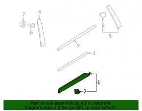Door trim lower rear right Volvo XC90 16-23 in color, scratch