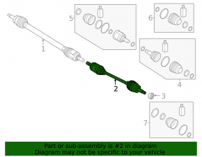 Drive axle shaft front left Hyundai Sonata 20-23 2.5