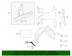 Front bumper mudguard right Lexus ES350 19-