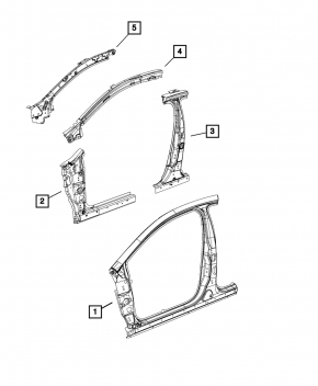 Front right body pillar Chrysler 200 15-17
