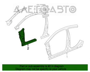 Front right body pillar Chrysler 200 15-17