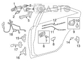 Toyota Avalon 13-18 rear right door stop