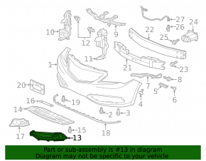 Front bumper grille left Acura ILX 13-15 prerest