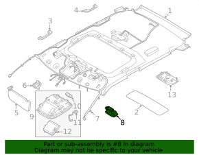 Front left ceiling light for Kia EV6 22-24 black
