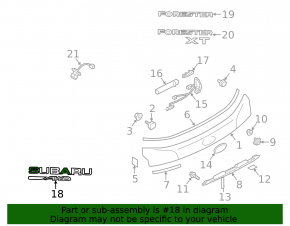 Subaru Forester 14-18 SJ symmetrical AWD tailgate emblem