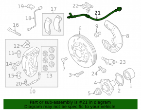 Brake hose front left Porsche Panamera 10-16