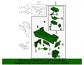 Mazda3 03-09 center console with armrest and cup holders