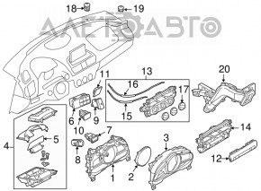 Instrument cluster Mazda 3 14-18 BM without display, with tachometer