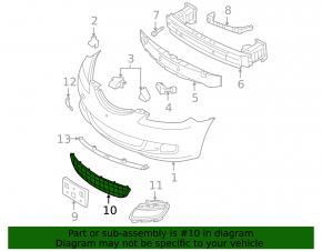 Mazda3 03-09 HB Front Bumper Lower Grille
