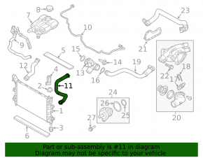 Cooling pipe left Ford Focus mk3 11-18 1.0T