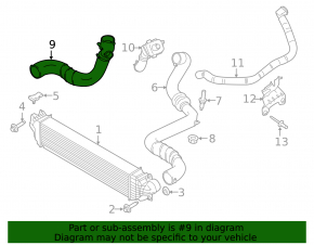 Intercooler pipe right Ford Fusion mk5 13-16 2.0T
