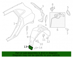 Mudguard threshold rear left Lincoln MKC 15-
