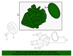 Water cooling pump Ford Edge 15-18 2.0T