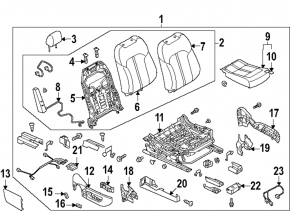 Mazda CX-90 24-26 passenger seat upholstery, black leather