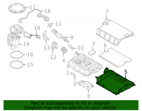 Fuel tank housing BMW 5 G30 18- 530e hybrid lower part
