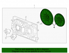 Cooling Fan Impeller Left Chevrolet Malibu 13-16 Without Motor