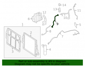 Mercedes W221 air conditioning compressor-heater hose