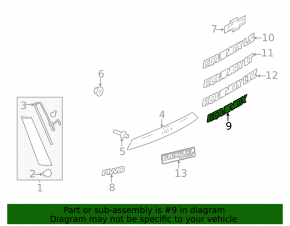 Chevrolet Equinox 10-15 prerest trunk door emblem