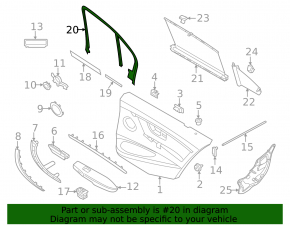 Door frame inner rear left BMW 3 F30 12-18