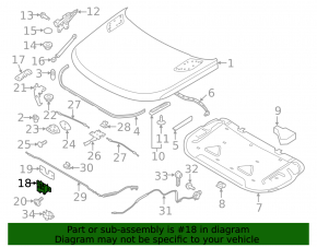 Right hood lock for Land Rover Discovery 17-23 with sensor