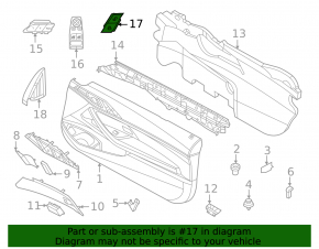 Front left central locking button BMW X7 G07 19-22 chrome, butt