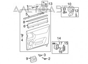 Door trim card rear left Toyota Sienna 04-10