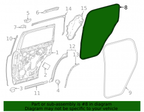 Lexus LX 22-26 rear right door seal