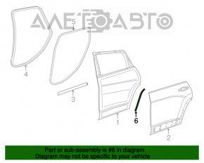 Rear left wing arch seal Jeep Cherokee KL 14-23