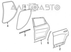 Rear left wing arch seal Jeep Cherokee KL 14-23