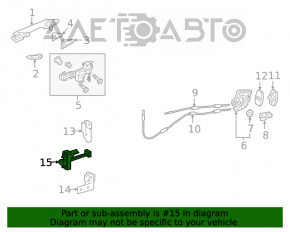 Rear left door limiter Lexus RX350 RX450h 16-22