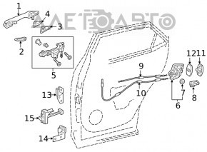 Rear left door limiter Lexus RX350 RX450h 16-22