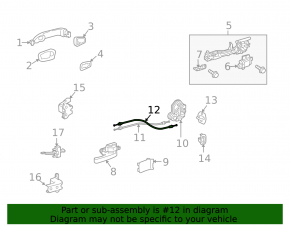 Rear right door lock cable large Lexus LX 08-15