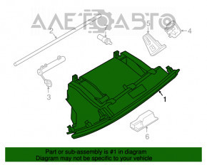 Glove box, lower glove compartment Fiat 500X 16-17 black, scratches