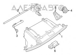 Glove box, lower glove compartment Fiat 500X 16-17 black, scratches