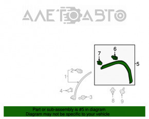 Rear right wing arch trim Lexus RX350 RX450h 16-19 structure