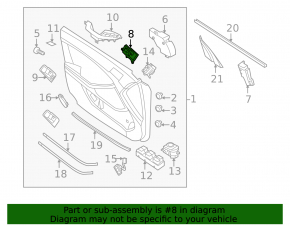 Door handle inside front right Kia Optima 11-13