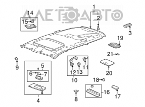 07-09 Acura MDX headliner gray for sunroof