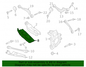 Rear right control arm cover for Porsche Cayenne 19-26 spring