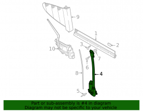 Rear right door curtain mechanism Porsche Panamera 10-16 large