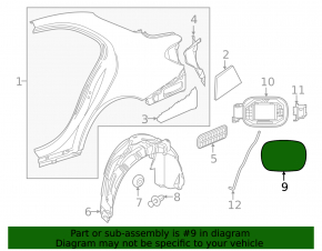 Fuel filler flap Mercedes C-class W205 15-21