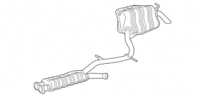 Mercedes W211 E350 right rear muffler with barrel